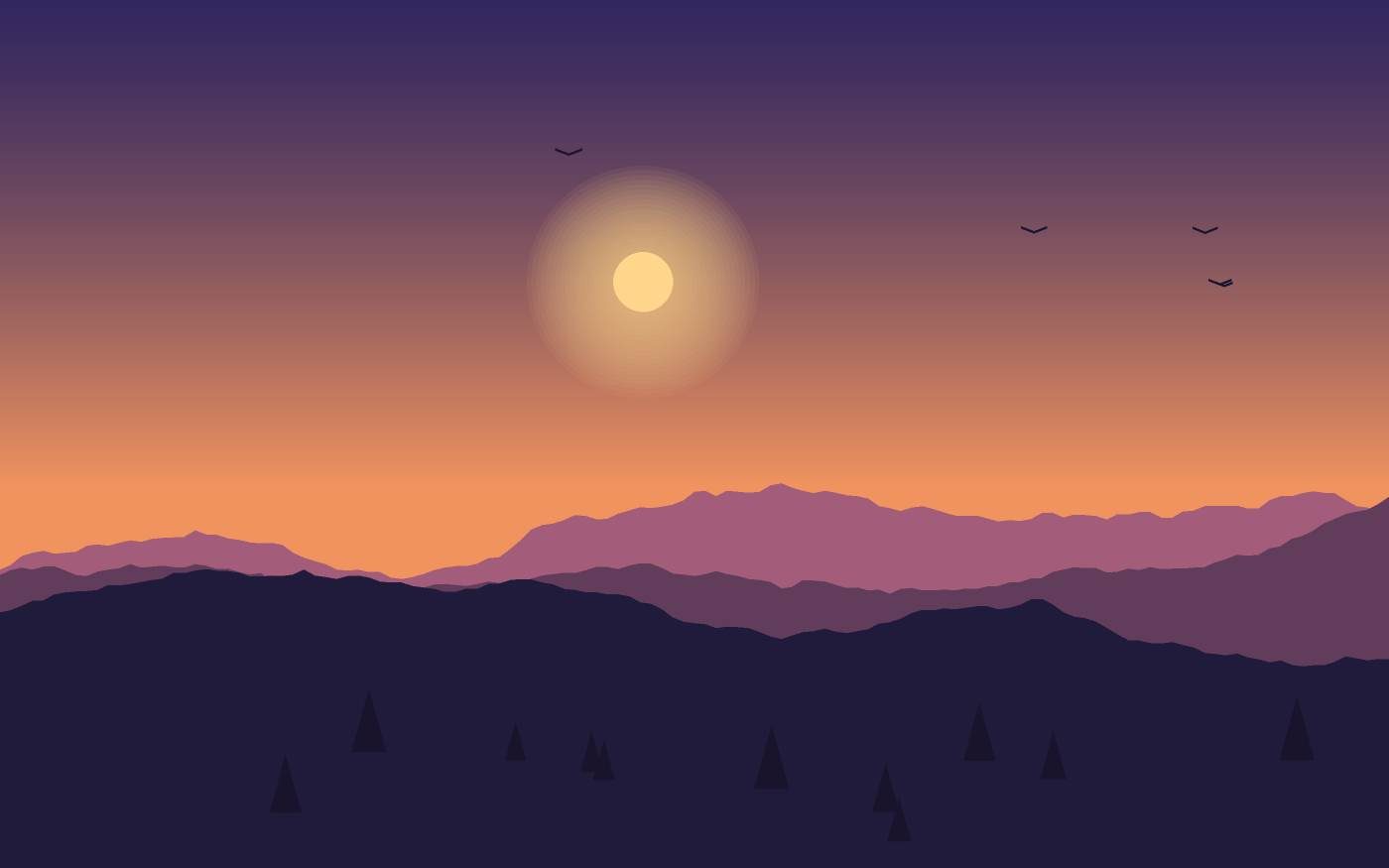 Ilustração de uma paisagem