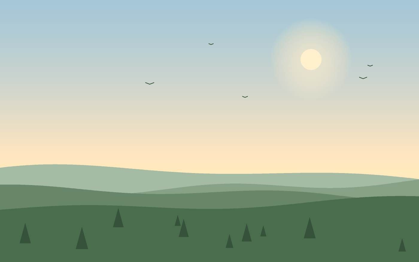 Ilustração de uma paisagem